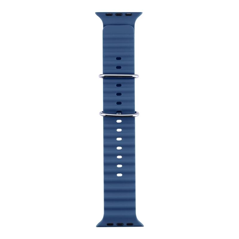 Alt View 1. Echelon - Echelon ComfyFit Silicone Strap for Apple Watch 45mm - Dark Blue - Blue.