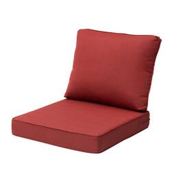 Crestlive Products - 24x24 Inch Water-Resistant Deep Seat Outdoor Replacement Cushions - Chili Red