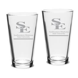 Jardine - Southeastern Oklahoma State Savage Storm 16oz. Two-Piece Classic Pub Glass Set - Multicolor