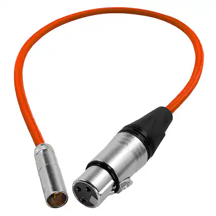 Front. Kondor Blue - 16" Mini XLR to XLR Cable for BMPCC 6K Pro/C70 Camera | Nylon Braided, & Ultra-Durable - Red.