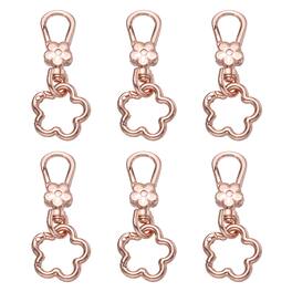 Unique Bargains - 6pcs Metal Keychain Clip Swivel Lobster Claw Clasp Quick Release Flower Key Ring Detachable for Crafts Bag Lanyard - Rose Gold