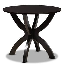 Baxton Studio - Tilde Modern and Contemporary Finished 35-Inch-Wide Round Wood Dining Table - Dark Brown