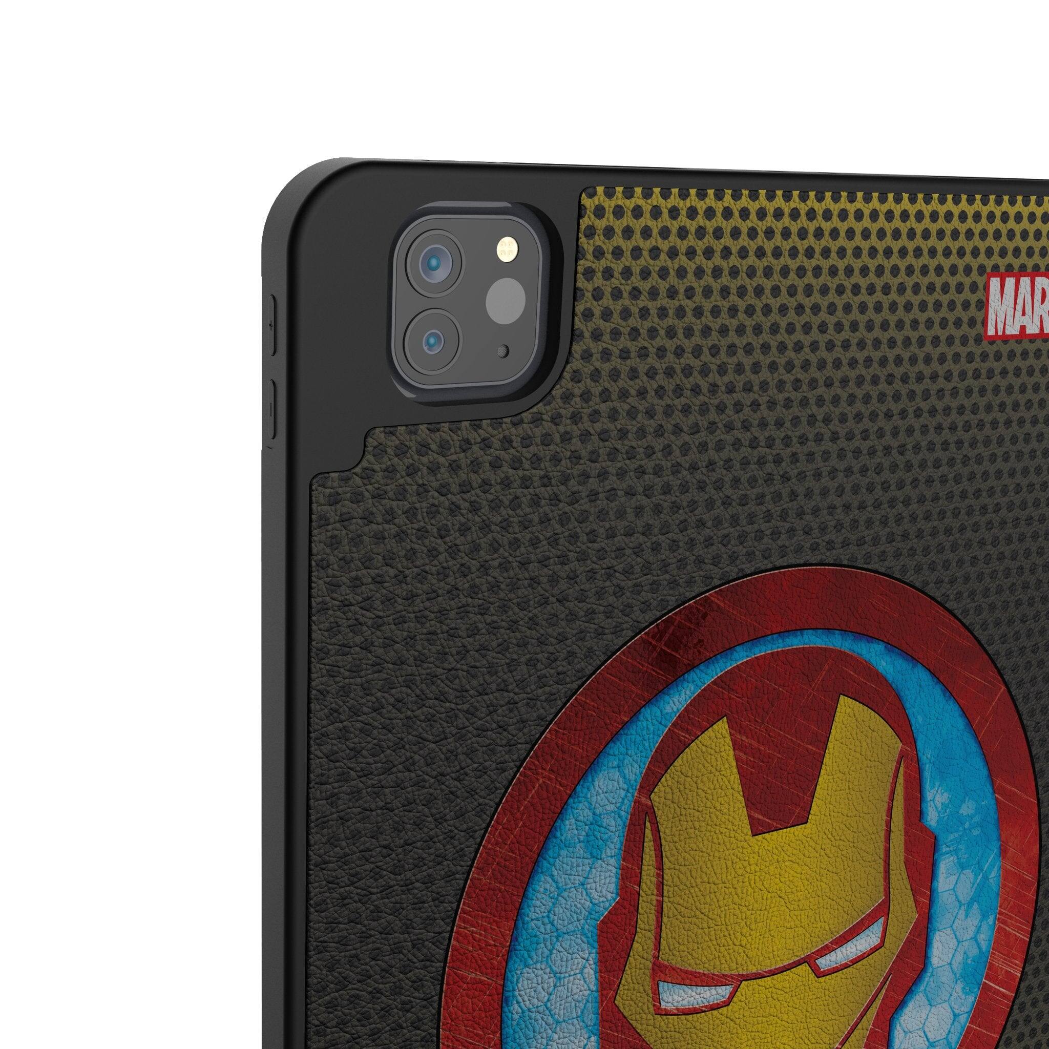 Left. Keyscaper - Marvel Grid Tablet Case - Apple iPad Mini (6th Gen) - Iron Man.