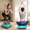 Front. KERDOM - Mini Vibration Plate Full Body Shaker, Low Noise Vibrate Stand Shake Board Fat Burner Speed Adjustable Vibrating Shaking - Teal.