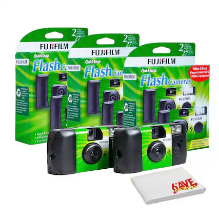 PACK 2 PAQUETE 27
FUJIFILM QuickSnap Flash Camera
PACK 2 PAQUETE 27
FUJIFILM QuickSnap Flash Camera
PACK 2 PAQUETE 27
FUJIFILM QuickSnap Flash Camera
Value 2-Pack
Paquet valor de 2
Oferta-2 paquetes
Fun & Easy Utilisation
Uso Facil
Continuous Flash
Flash Continuo
6SAVE ELECTRONICS