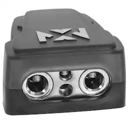NVX - Universal Positive/Negative Car Battery Terminal with Dual 1/0 to 4-Gauge and Dual 4 to 8-Gauge Outputs - Black