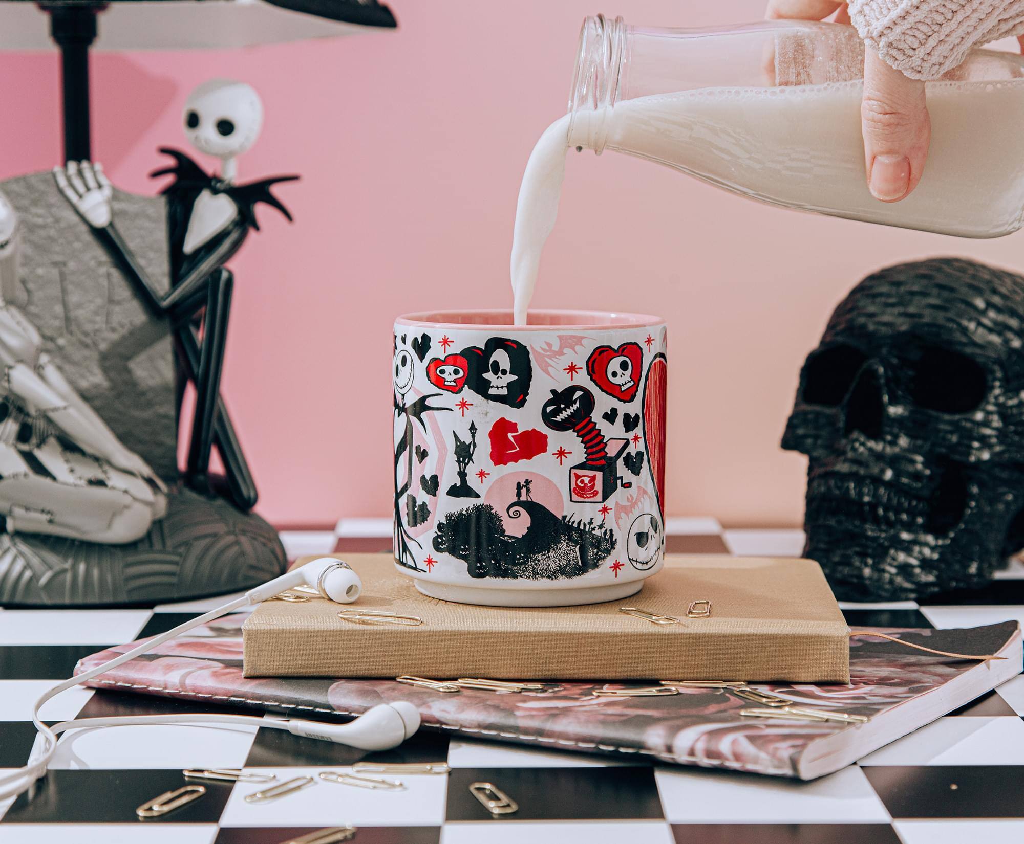 Alt View 5. Disney - Disney The Nightmare Before Christmas Valentine's Town Stackable Ceramic Mug - Red.