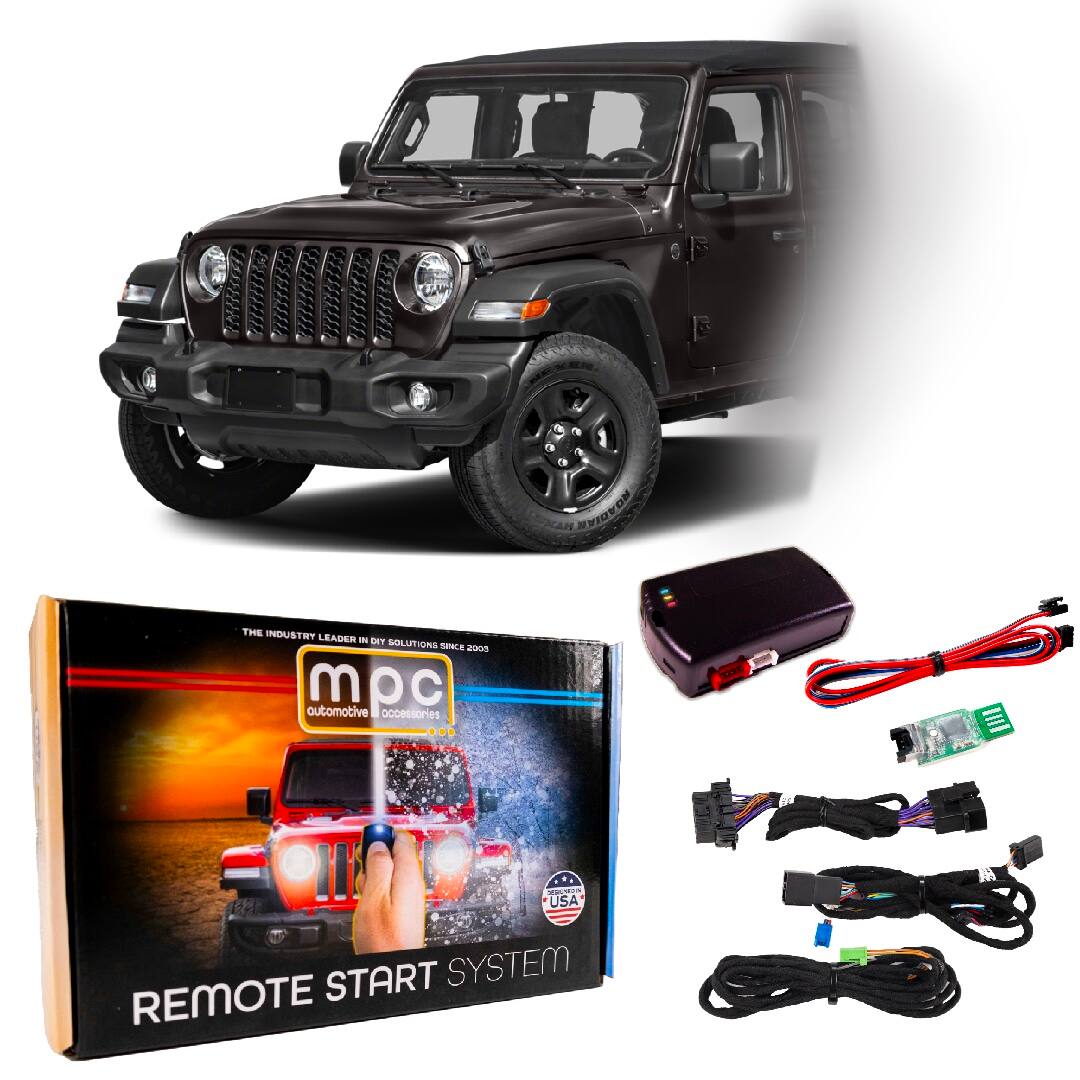 MPC - Remote Start Kit For Jeep Wrangler 2018-2025 | Plug and Play | Lock 3X to Start - Black