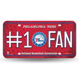 Rico Industries - Philadelphia 76ers #1 Fan Metal License Plate Tag - Number One! Let's Go - Multi
