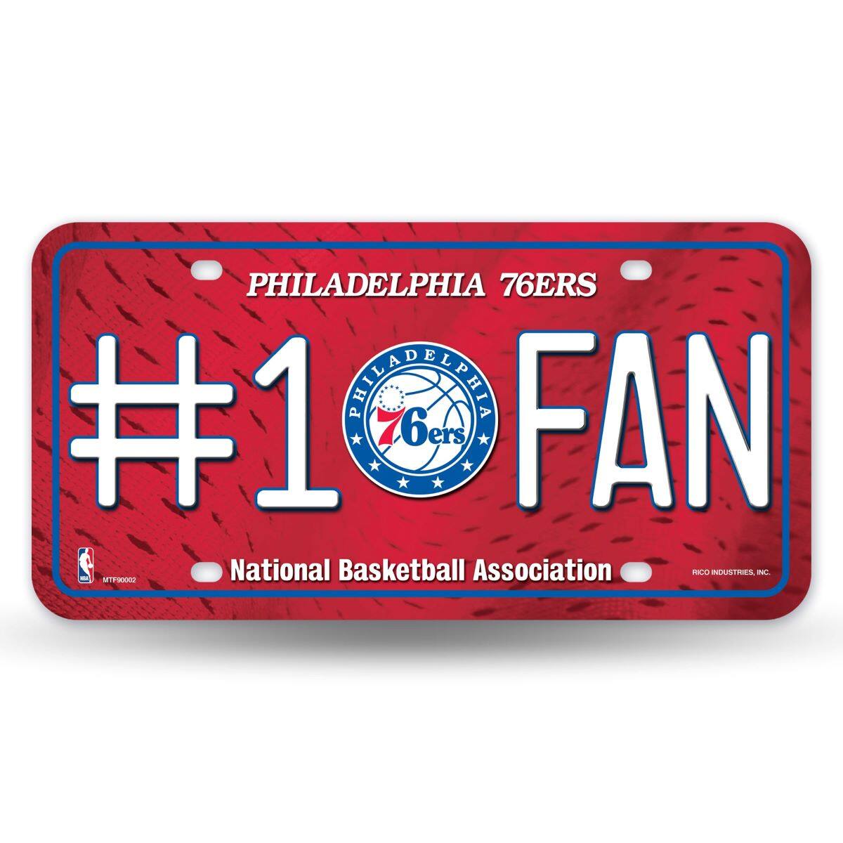Philadelphia 76ers #1 Fan Metal License Plate Tag - Number One! Let's Go!!