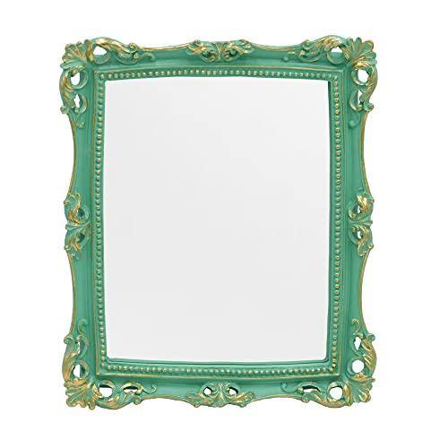 Pacoar Cade - Vintage Inch Decorative Mirror & Makeup Square Mirror Glass - Light Green-11"L x 9.5"W