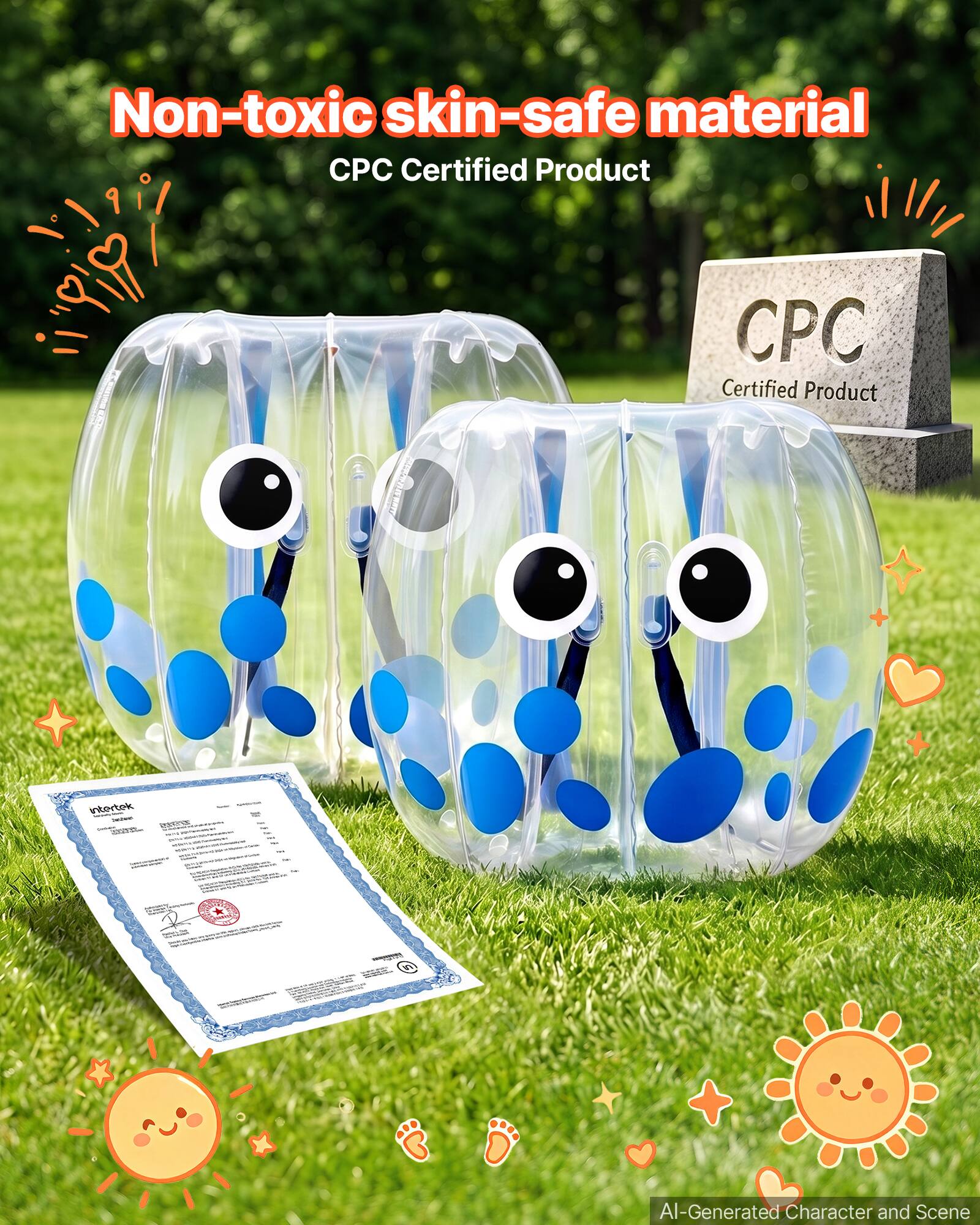 Non-toxic skin-safe material  
CPC Certified Product  
intertek EXPA  
5  
AI-Generated Character and Scene