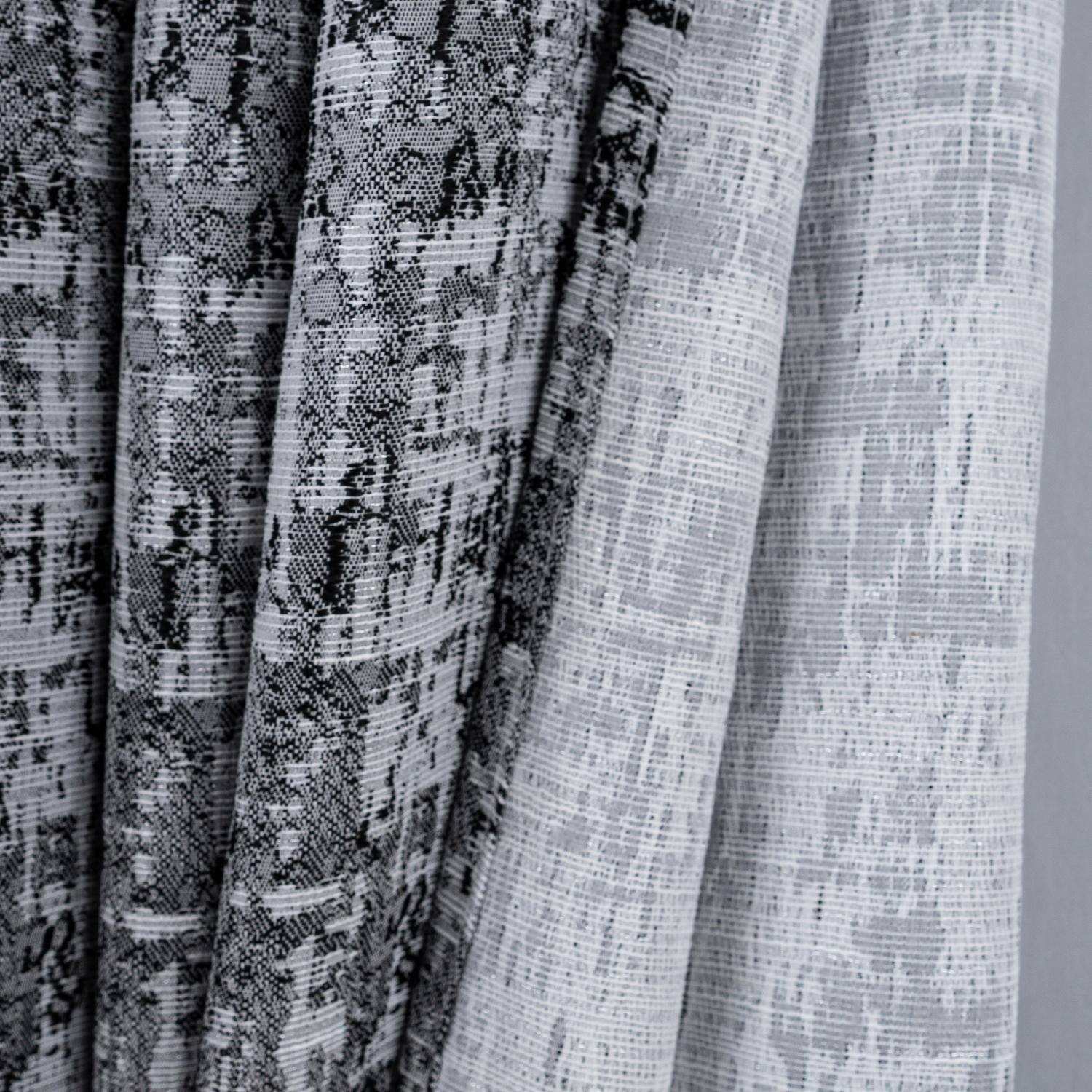 Left. RT Designers Collection - RT Designer Collection Cambridge Jacquard Luxurious Decorative Grommet Curtain Panel 54" x 90" Charcoal - Charcoal.