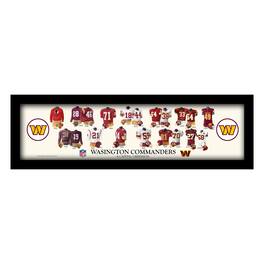 Sporticulture - Washington Commanders 12" x 36" Team Uniform Heritage Framed Wall Art - Multicolor