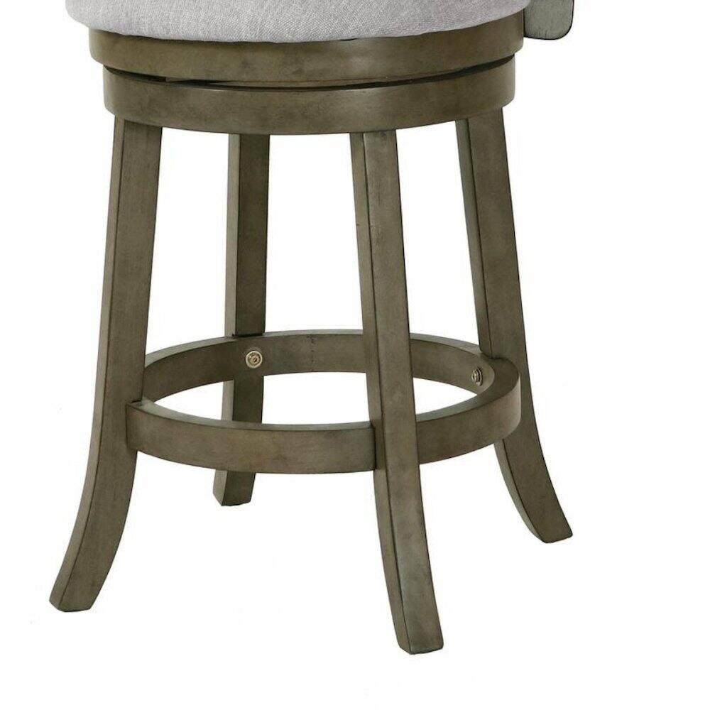 Alt View 1. FurniFact - Gray Wood Swivel Counter Stool Set of 2 - Grey.