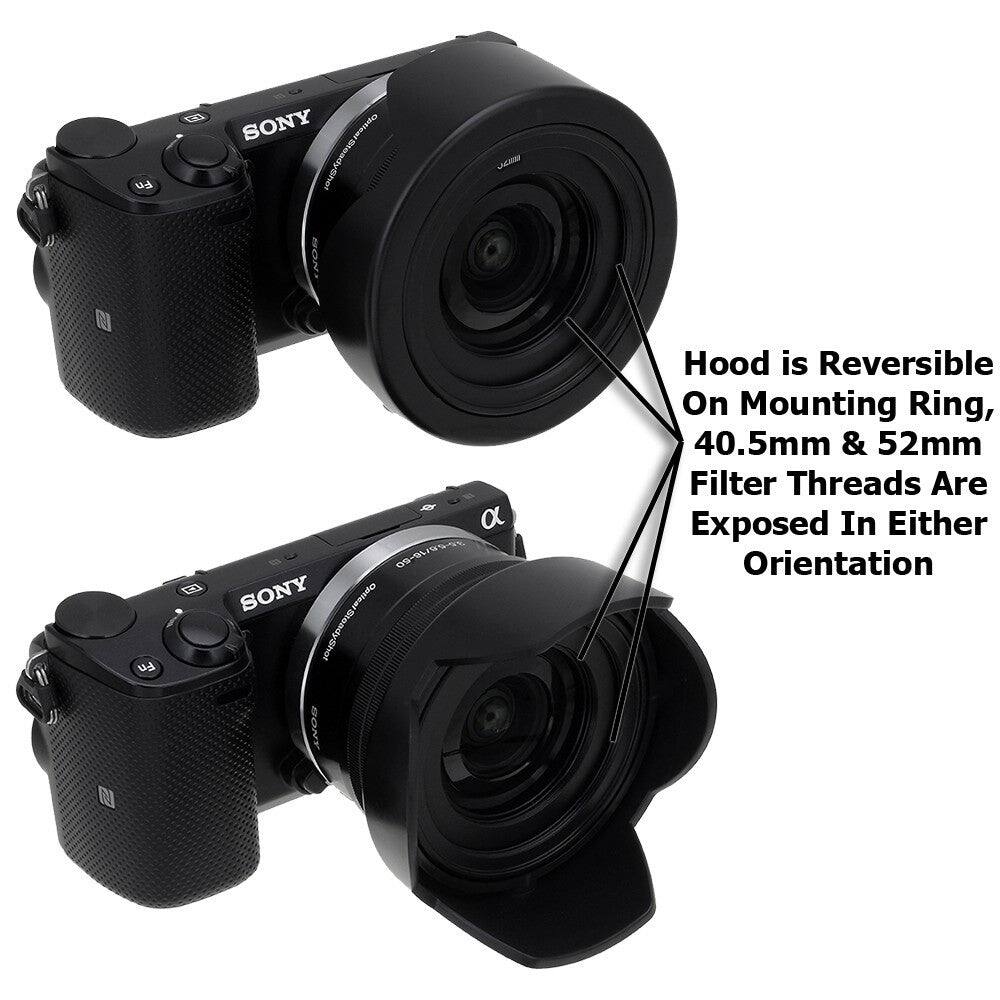 Fotodiox Reversible Lens Hood Kit with Cap for Sony E PZ 16 50mm