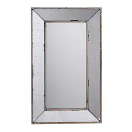 BreeBe - 16.5x24' Traditional Rectangle Wall Mirror or Decorative Tray - Silver