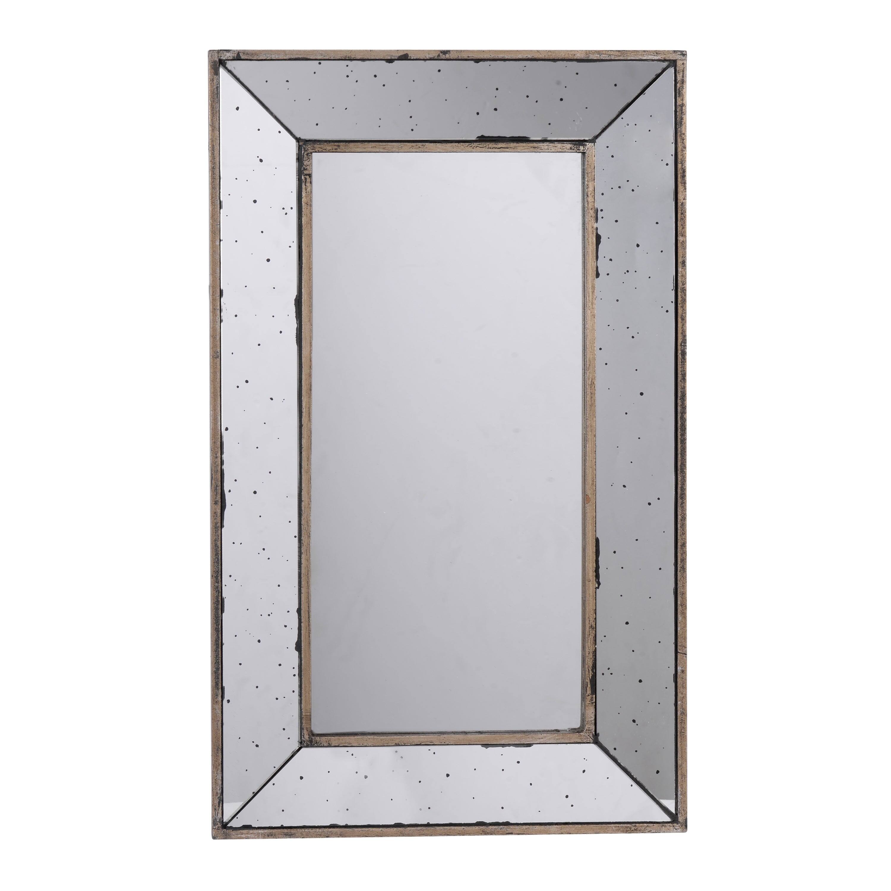 Front. BreeBe - 16.5x24' Traditional Rectangle Wall Mirror or Decorative Tray - Silver.