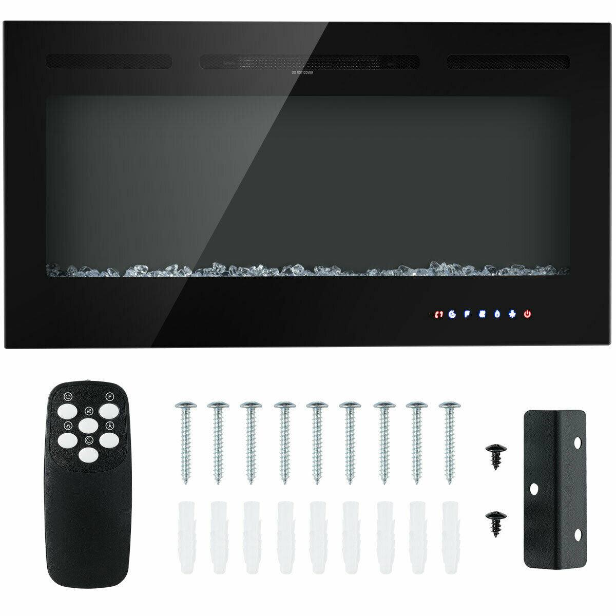 Alt View 5. Boyel Living - 40 in. Recessed Wall Mounted with Multi-Color Flame Electric Fireplace - Black.