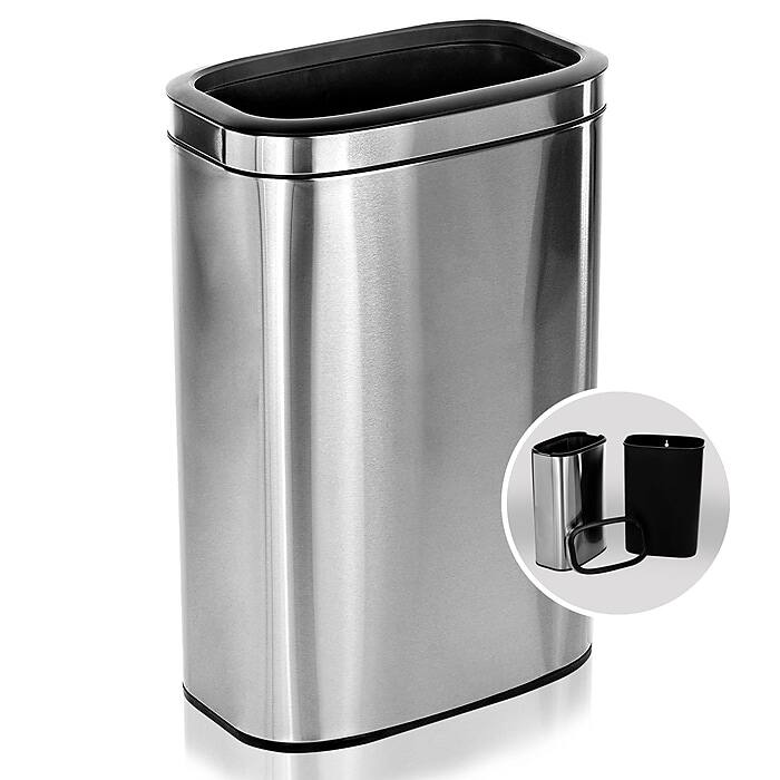 Alt View 9. Alpine Industries - Stainless Steel 10.5 Gallon Kitchen Indoor Trash Can - Stainless Steel.