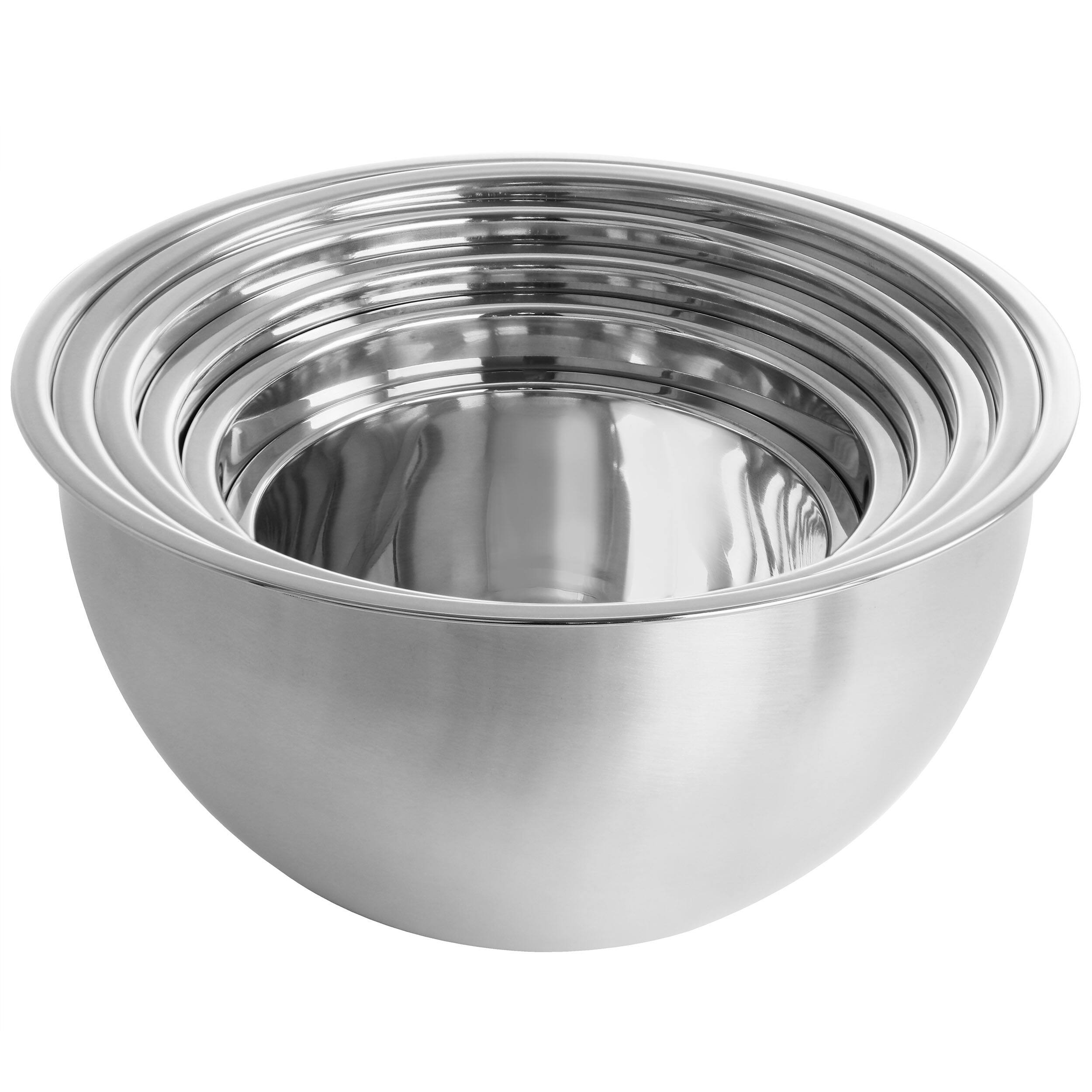 Alt View 3. MegaChef - MegaChef 14 Piece Stainless Steel Measuring Cup and Spoon Set with Mixing Bowls - Silver.