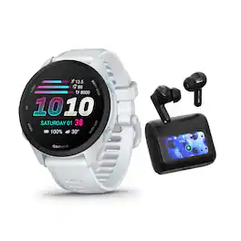 Garmin - Forerunner 70 AMOLED GPS Smartwatch (Whitestone) Bundle with Earbuds - Whitestone - (2026)