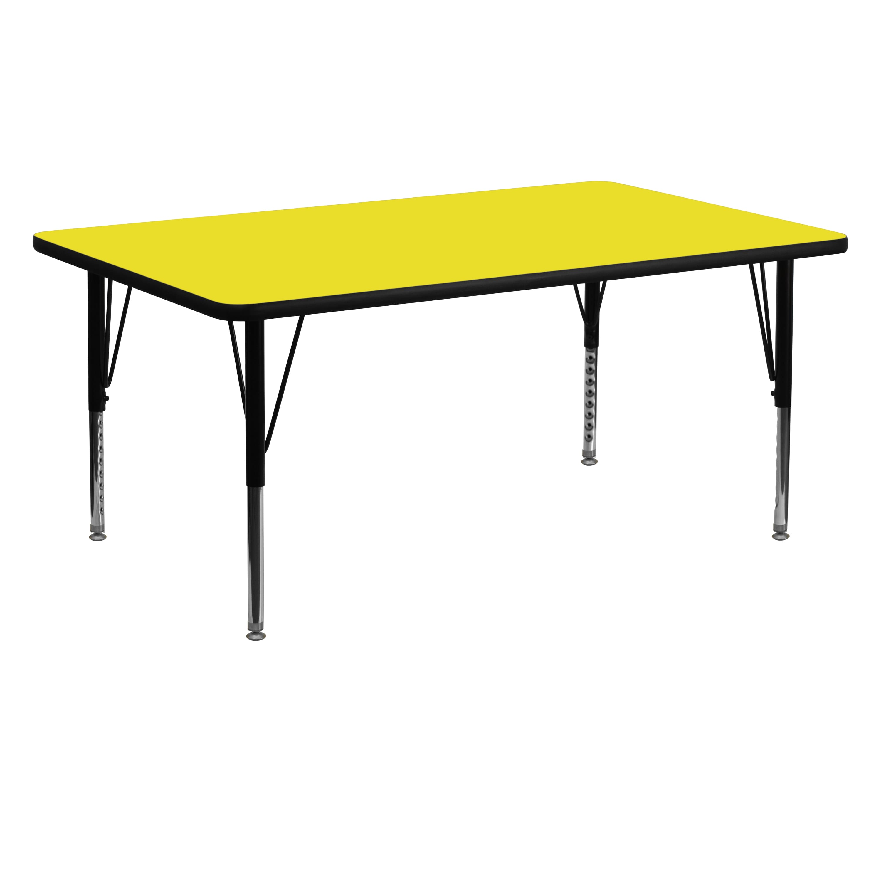 Emma + Oliver - 24x60 Rectangle HP Laminate Adjustable Preschool Activity Table - Yellow price history on PriceWatchPro