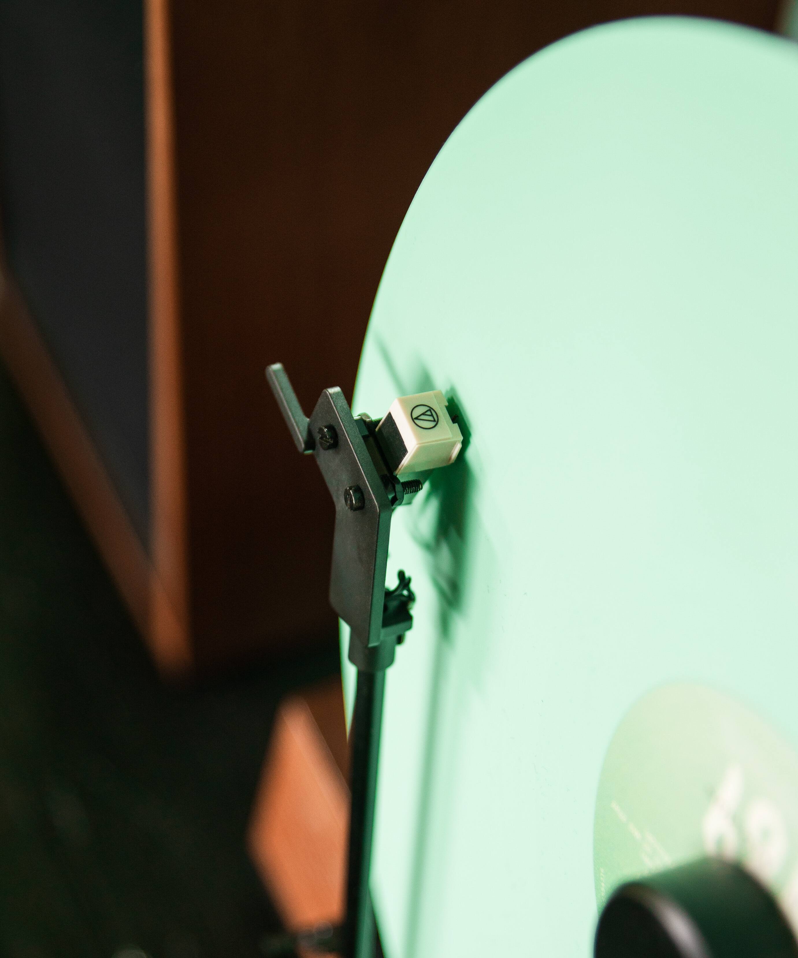 Alt View 3. Fuse Audio - Fuse GLD Vertical Turntable Record Player with Speakers | BT, AUX | Audio Technica Needle | Real Ash Wood with Gold Trim - Ash Wood with Gold Trim.