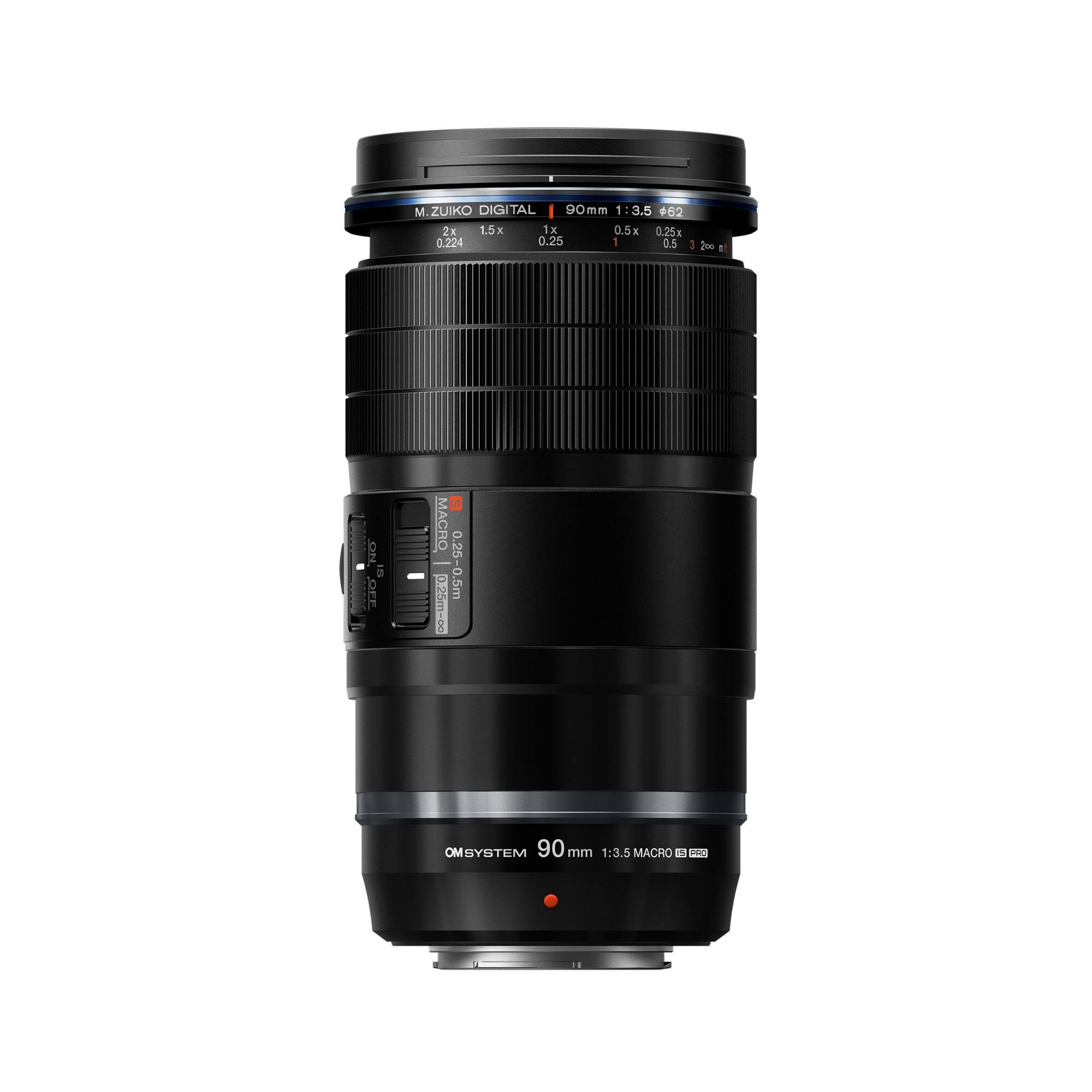 M.ZUIKO DIGITAL 90mm 1:3.5 +62 2K 1.5x 1x 0.5x 0.25x 0.224 0.25 1 0.5 1 200 1 ON E | OFF 0 MACRO 0.25-0.5m 5m : OM SYSTEM 90 mm 1:3.5 MACRO 3 5d