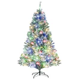 Jojoka - 6.5ft Snow Flocked Pre-Lit Christmas Tree with 470 Color-Changing Lights & 8 Lighting Modes, 720 Branch Tips - 720 Branch Tips 470 Light