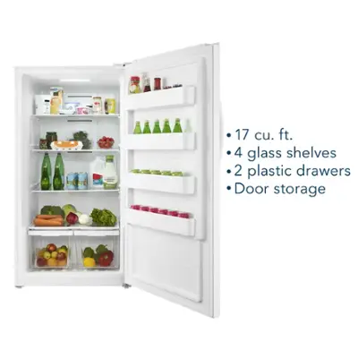 Insignia™ - 17 Cu. Ft. Garage Ready Convertible Upright Freezer with ENERGY STAR Certification - White