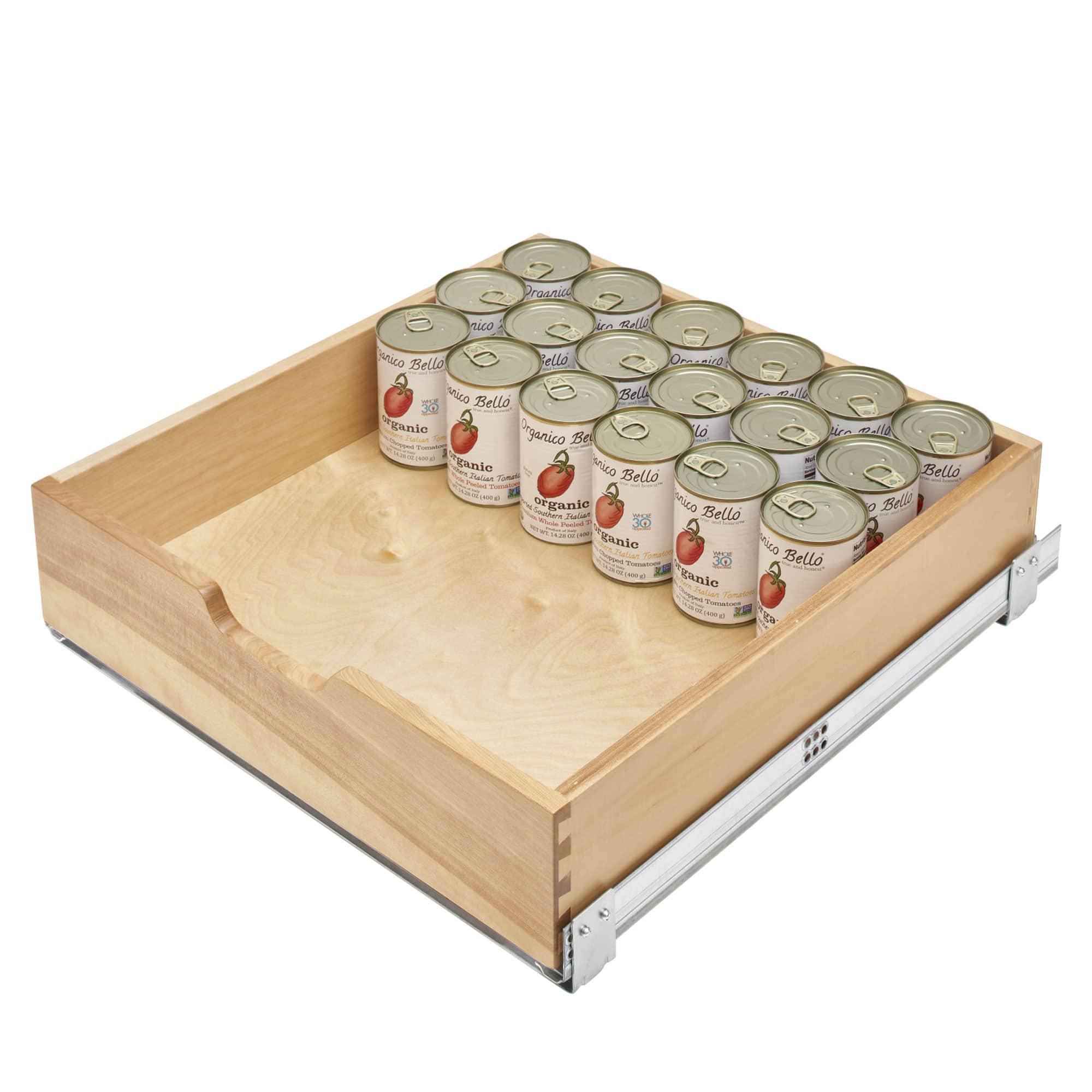 Rev-A-Shelf - 20.71" Pullout Kitchen Cabinet Drawer w/ Soft-close, 4WDB-21SC-1 - Light Brown