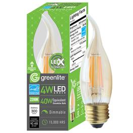 SATCO - Greenlite C10 E26 (Medium) LED Flame Bulb Warm White 40 Watt Equivalence 1 pk