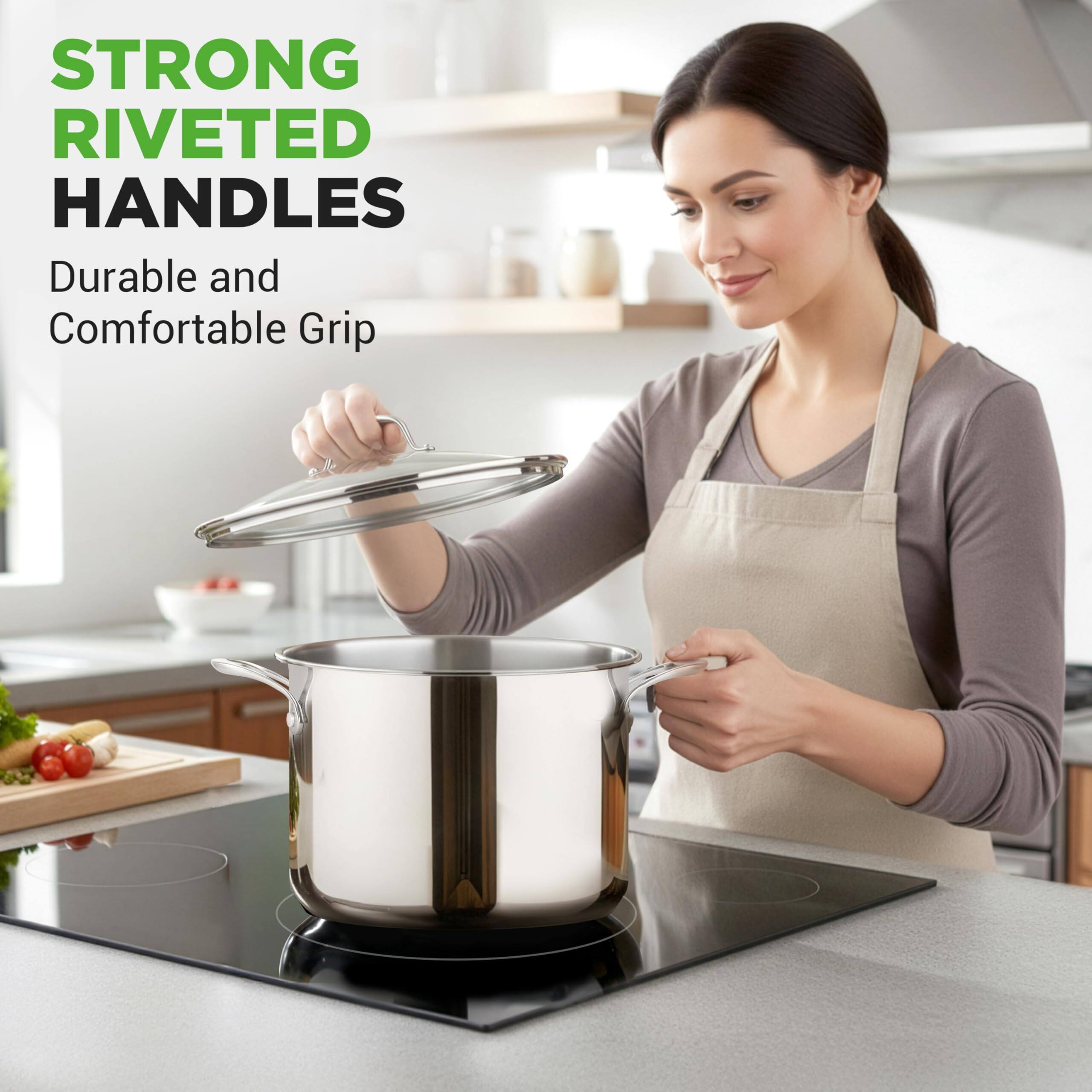 STRONG RIVETED HANDLES  
Durable and Comfortable Grip