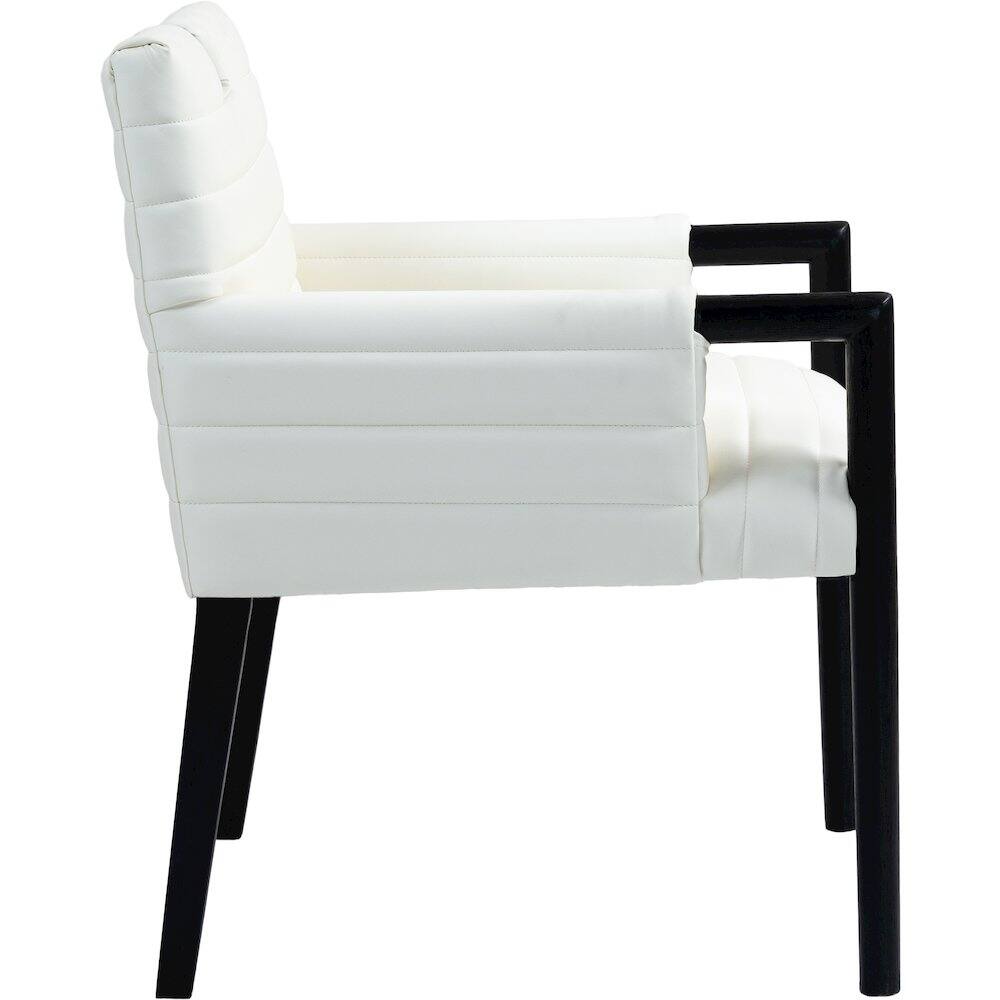 Alt View 3. Meridian Furniture - Aimee Cream Vegan Leather Dining Arm Chair - Beige.