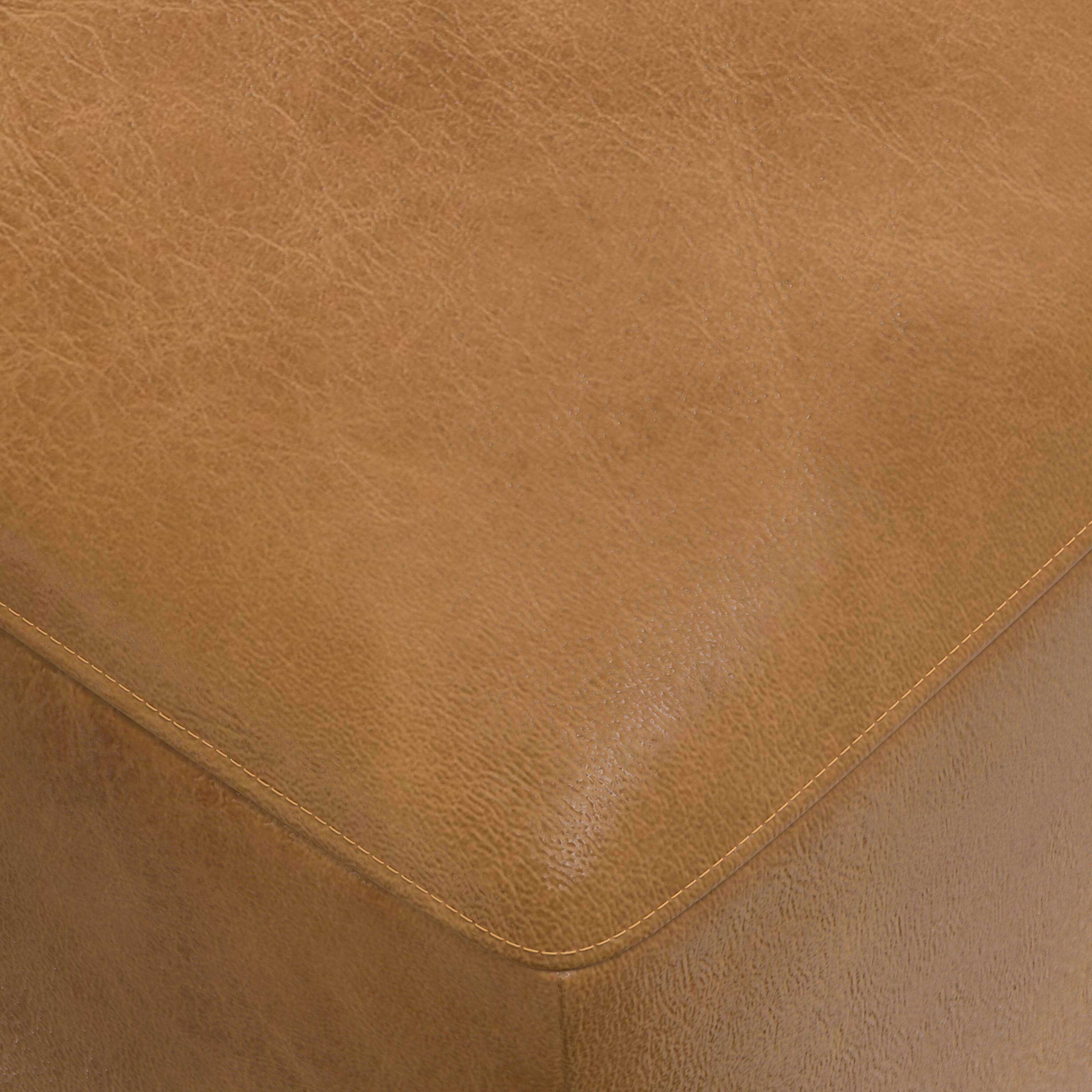 Alt View 6. Simpli Home - Rex Ottoman in Genuine Leather - Sienna.