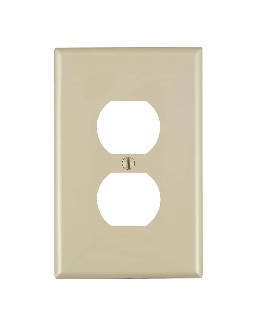 Photos - Cable (video, audio, USB) Leviton  1 gang Nylon Duplex Wall Plate 1 pk  - Ivory EJD3029279--20-1 (Case of 20)