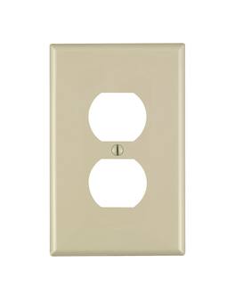 Leviton - 1 gang Nylon Duplex Wall Plate 1 pk (Case of 20) - Ivory