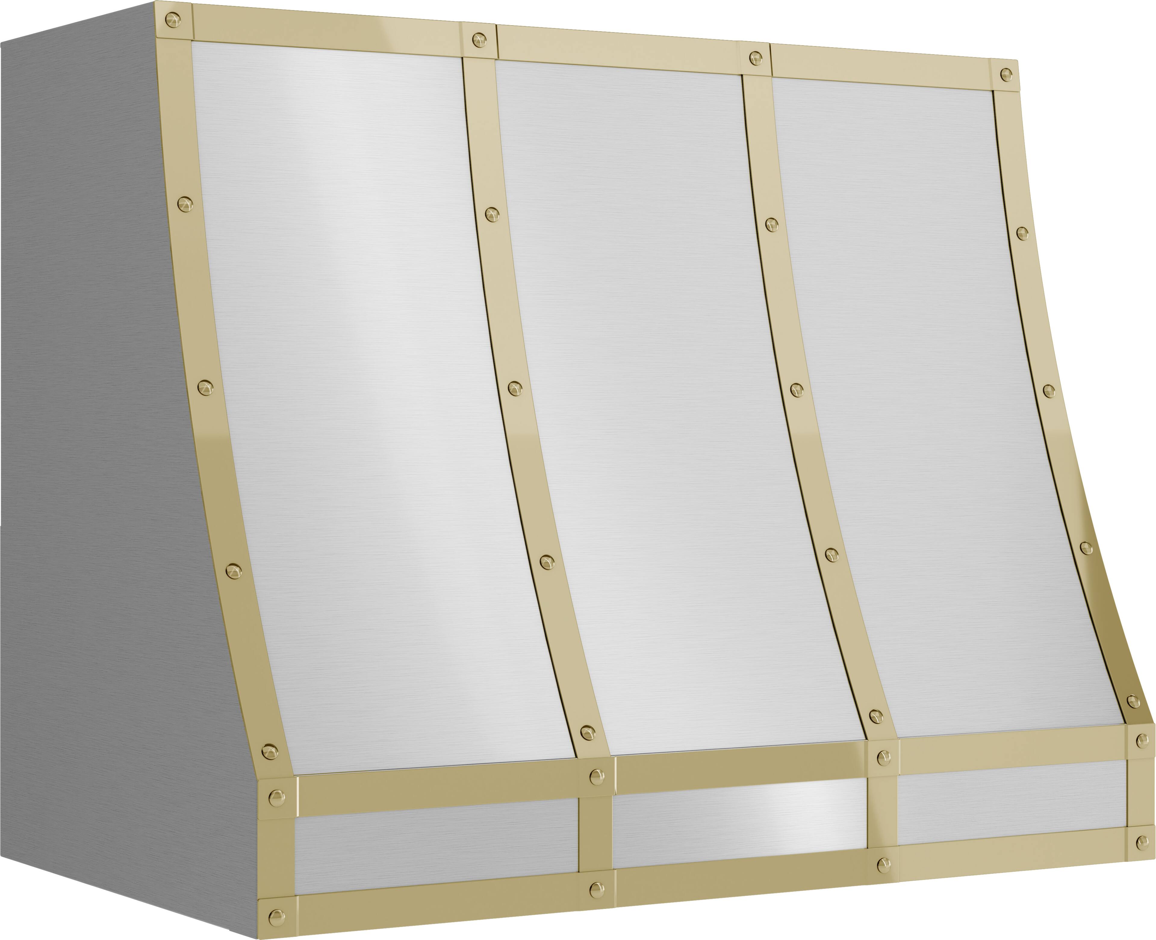 Angle. Zephyr - Banding Kit for Zephyr Forte Range Hood CHFT36ASX - Polished Gold.