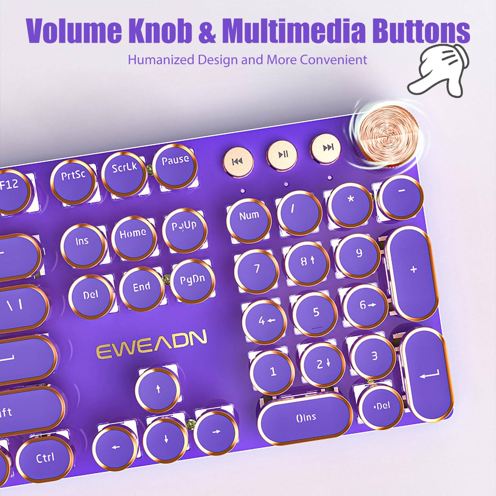 Empire DigiLabs Typewriter Style Mechanical Gaming Led Backlit Nkro ...