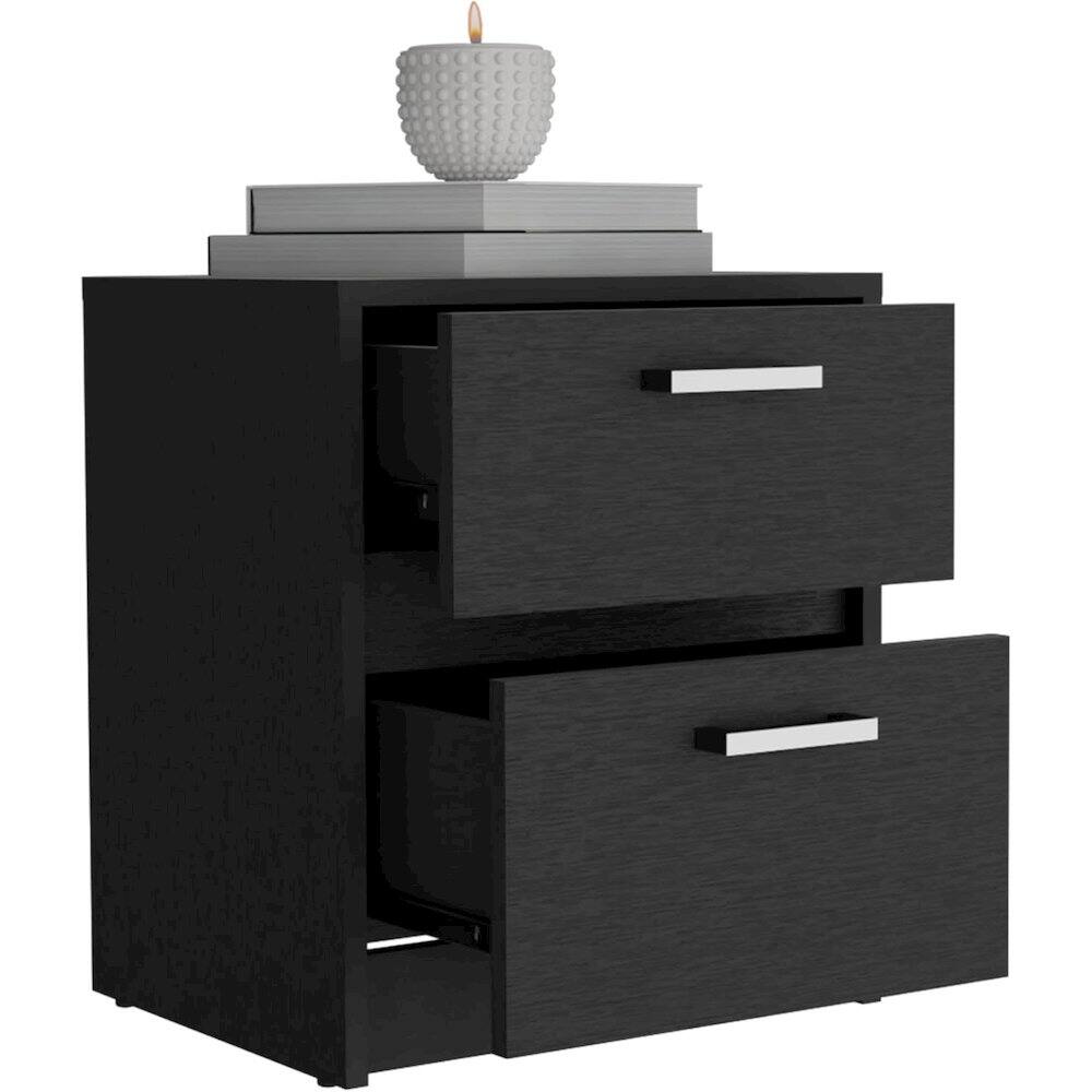 Alt View 1. TuHome - Trivor Nightstand Black MDF - Black.