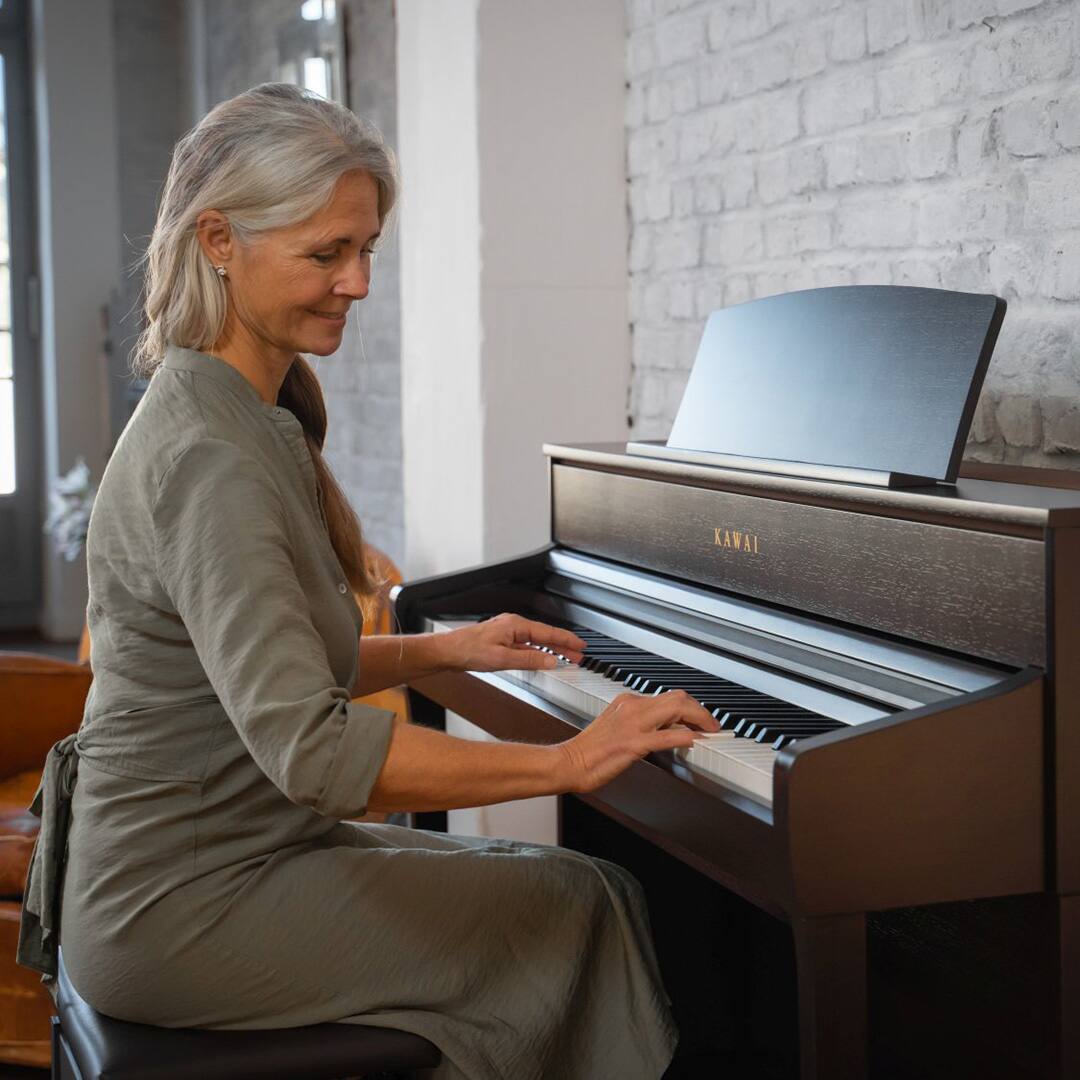 Alt View 4. Kawai Pianos - CA701 88-Keys Digital Concert Piano with Grade-Weighed Hammer Action Wooden Keys | Built-in Bluetooth with 5" Display - Premium Rosewood.