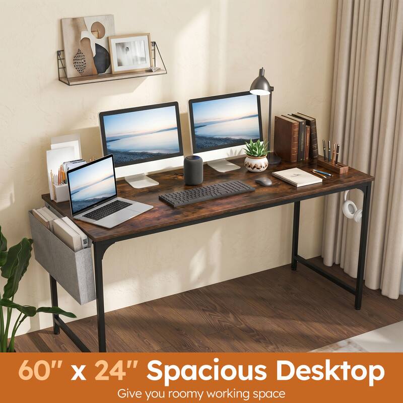 60" x 24" Spacious Desktop  
Give you roomy working space