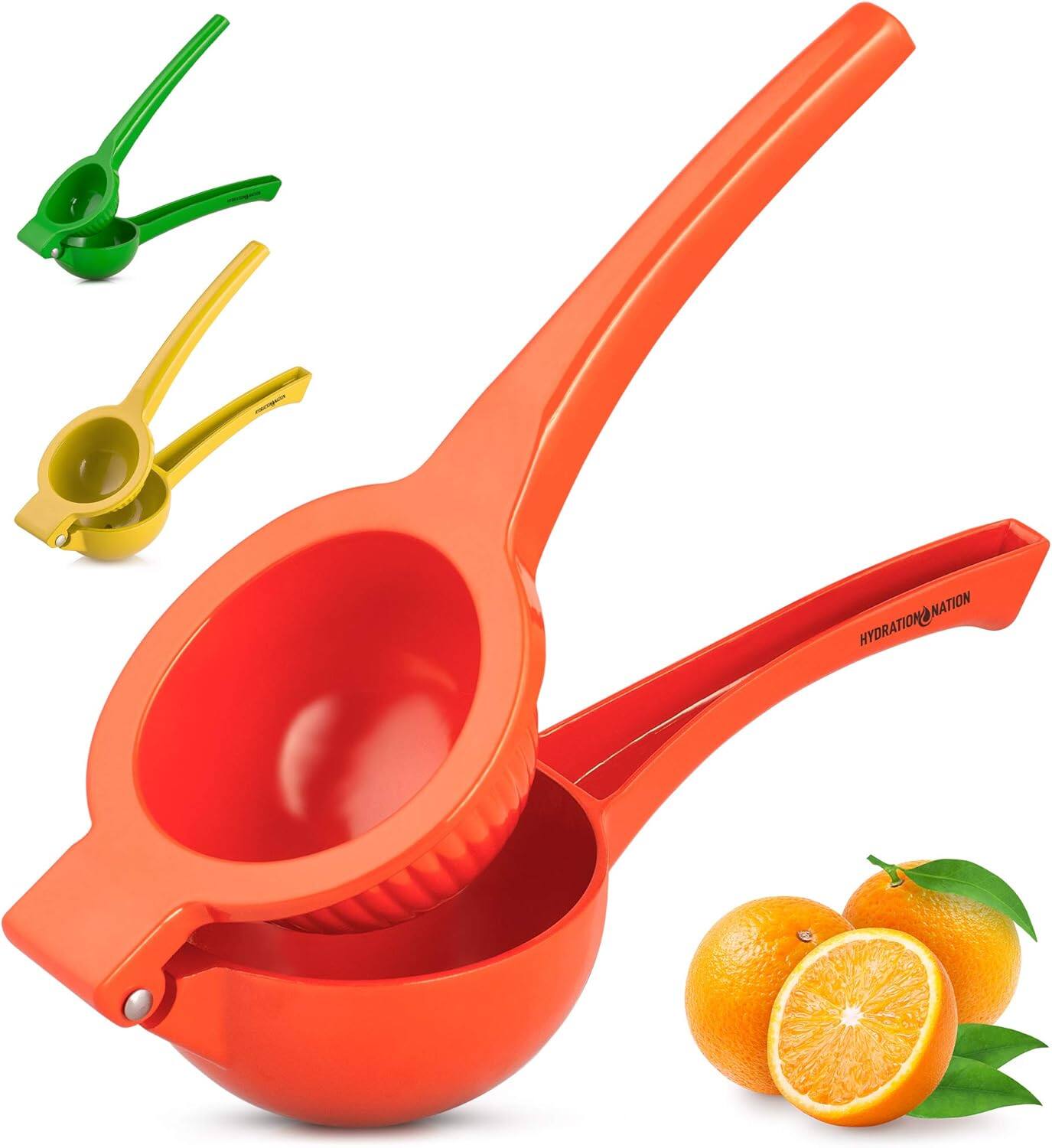 Zulay Kitchen - Squeezer - Single Bowl Metal Citrus Juicer Extracts Oranges In Seconds by Hydration Nation - Orange