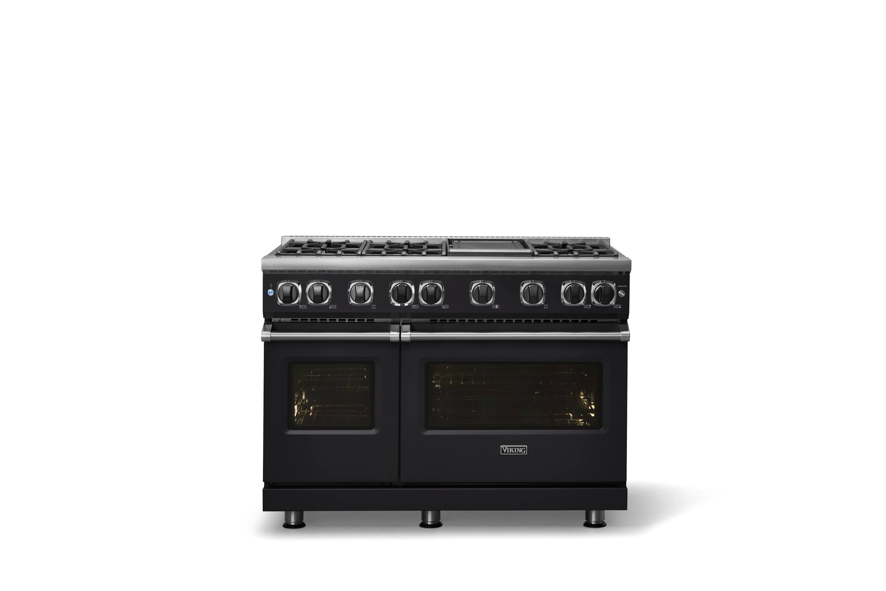 Alt View 1. Viking - 48"W. 7.3 Cu. Ft. Freestanding Sealed 6 Burner Gas Range/Griddle  - Onyx - Onyx.