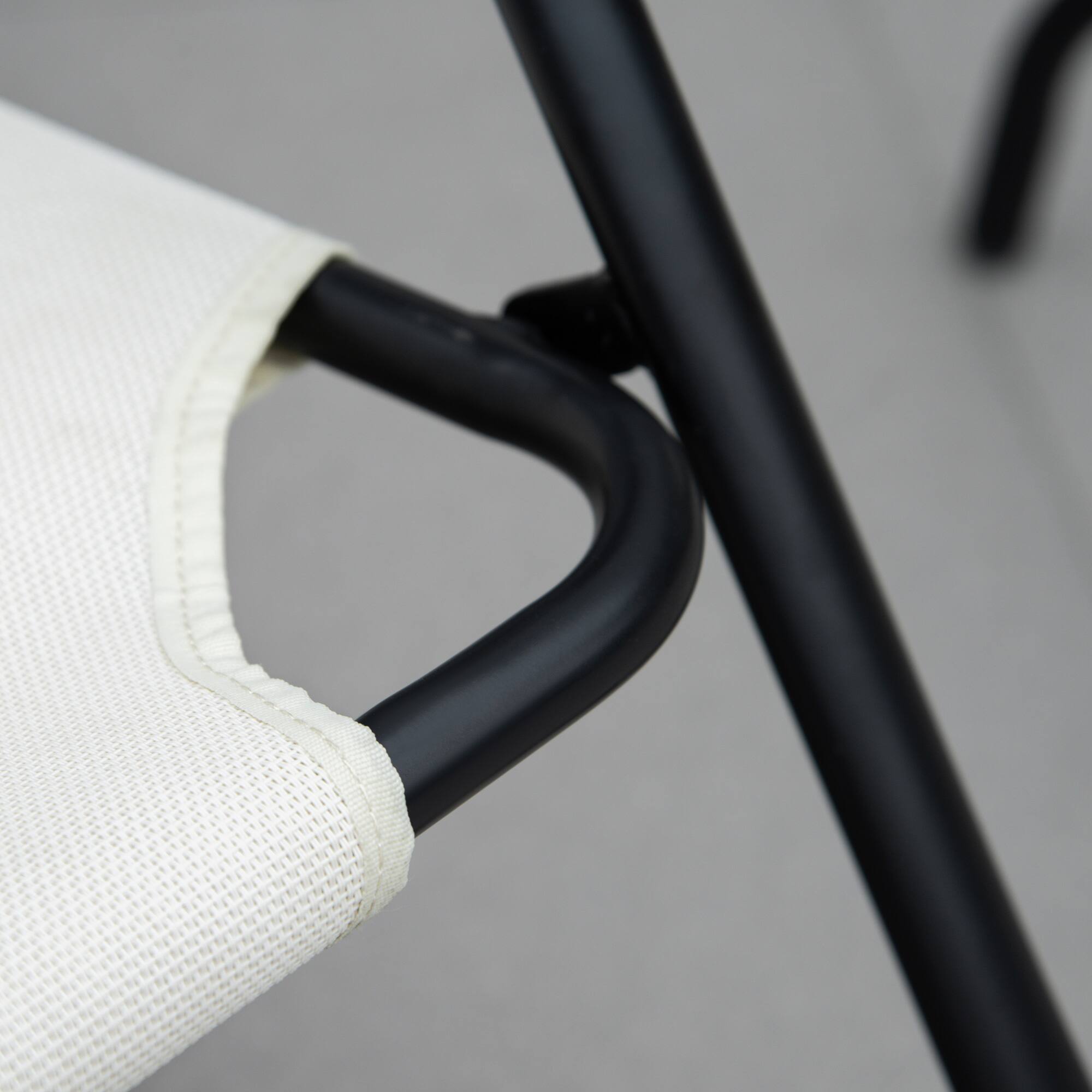 Alt View 4. Outsunny - Garden Rocking Chair, Outdoor Indoor Sling Fabric Rocker for Patio, Balcony, Porch, Cream White - Cream White.