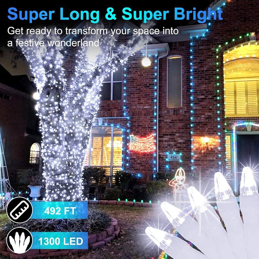 Super Long & Super Bright  
Get ready to transform your space into a festive wonderland  

492 FT  
1300 LED