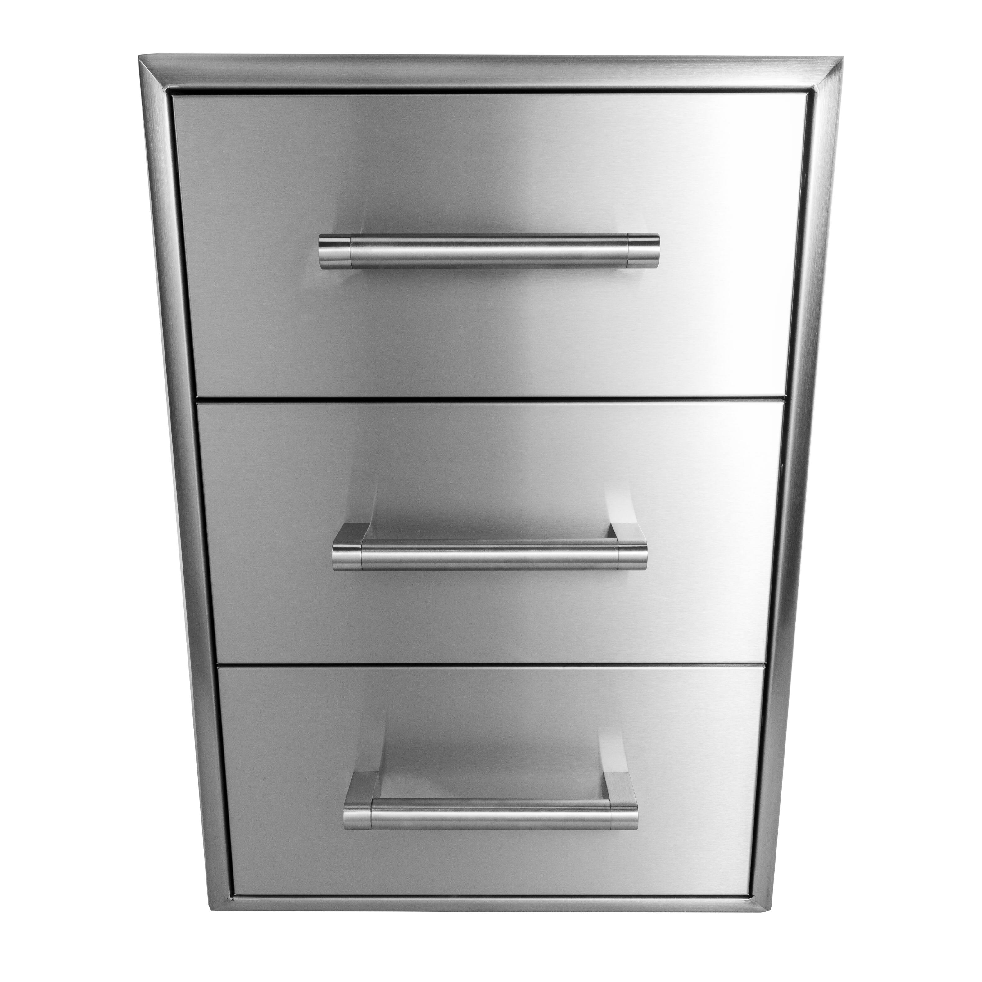 Angle. Coyote Outdoor Living - Coyote Outdoor Living 18" Three Drawer Cabinet - Stainless Steel.