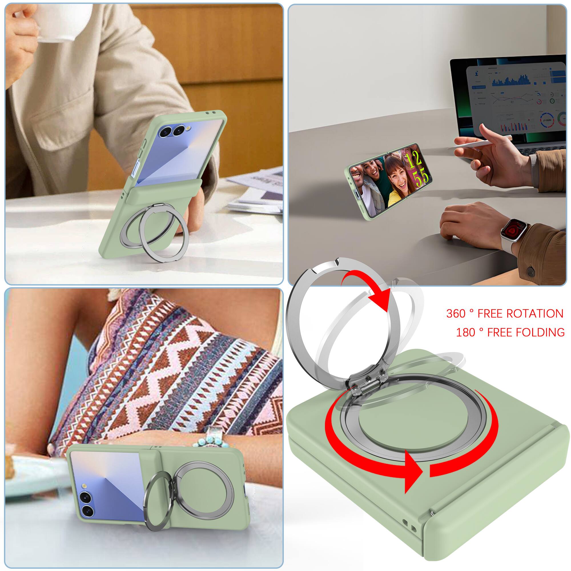 I 12 55 l i DI  
360° FREE ROTATION  
180° FREE FOLDING