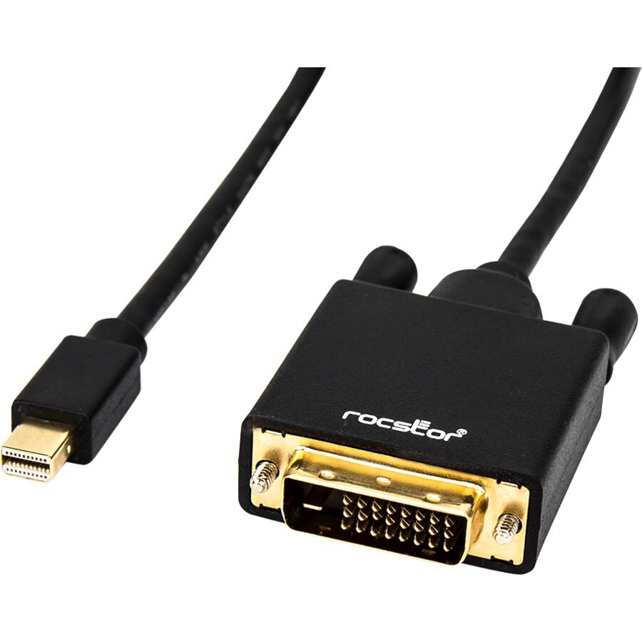 Alt View 2. Rocstor - 6FT MINI DISPLAYPORT TO DVI DISPLAYPORT 1.2V TO DVI M/M 1080P - Black.